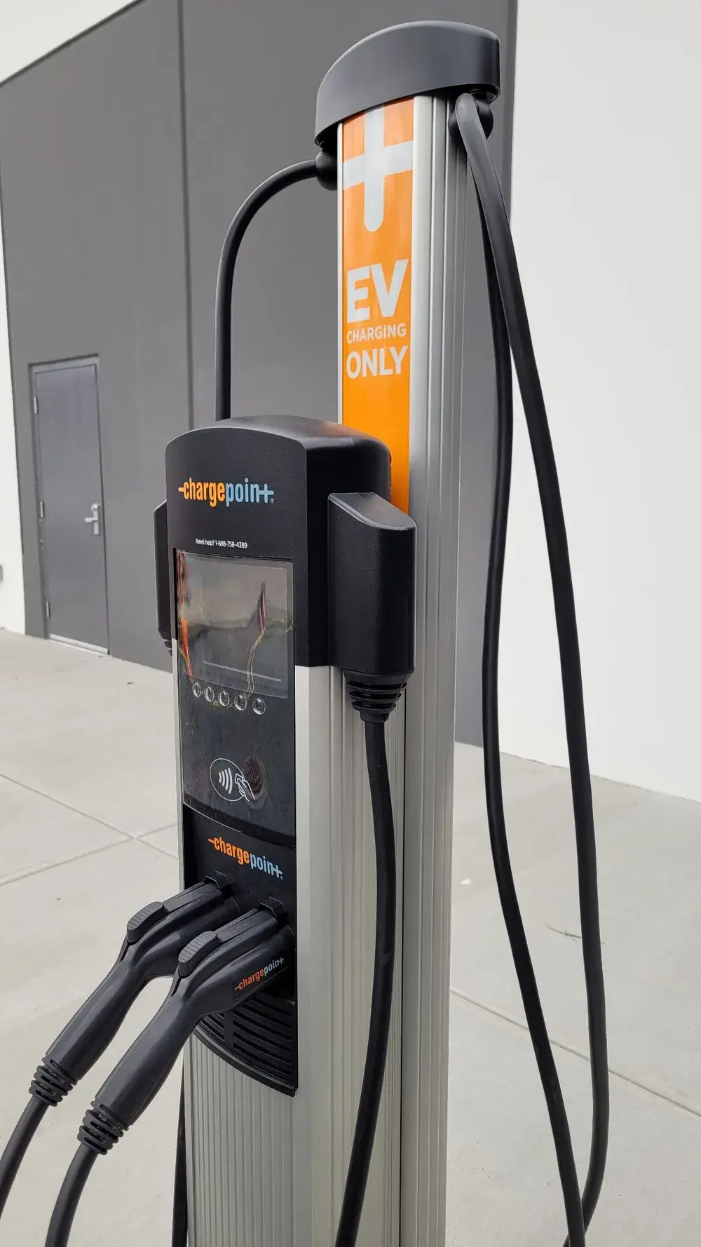 ChargePoint EV charging station in the Mark's Chilliwack parking lot