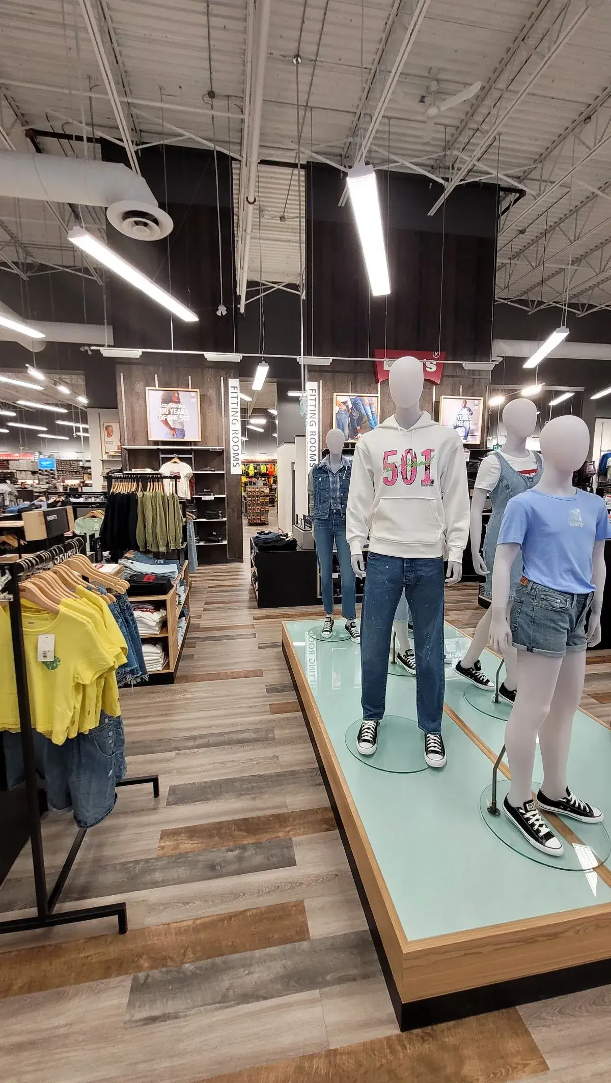 Levi's section and fitting rooms at Mark's Chilliwack